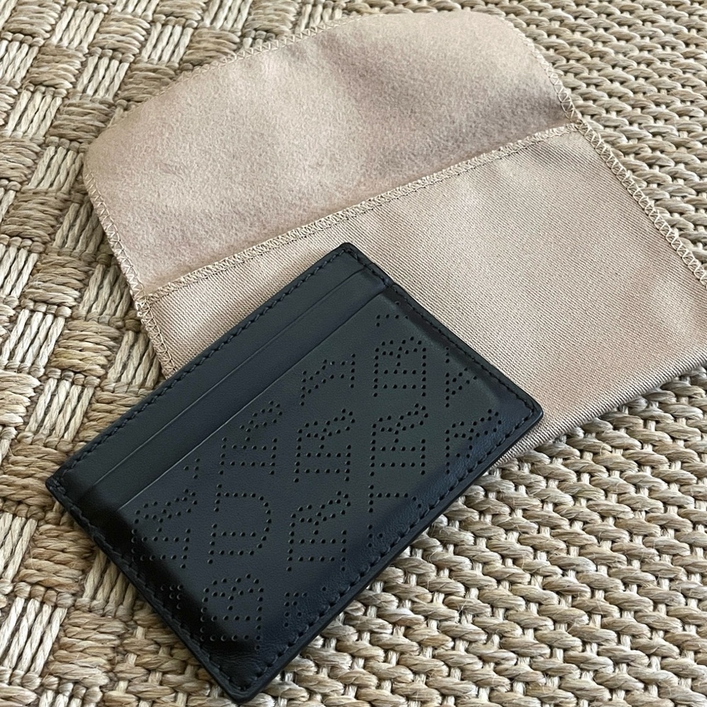 Authentic Burberry Men’s Black Perforated Leather Sandon Card Holder - Picture 6 of 11